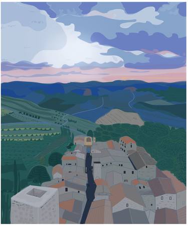 Village In Tuscany, Italy:  Limited Edition number 1 of 10 thumb