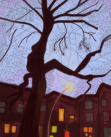 Brooklyn Brownstone Street at Dusk: Limited Edition number 1 of 10 thumb