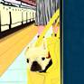 A woman in a stripped dress commutes on the F train in New York City with her French Bulldog in her bag. of The drawing was made free hand on an iPad and is printed in a small, limited edition with Archival Epson ink jet print on fine art Hahnemühle paper.