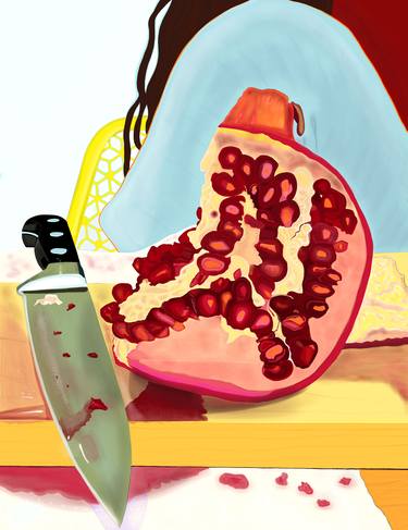 Pomegranate and Kitchen Knife - Limited Edition 1 of 10 thumb
