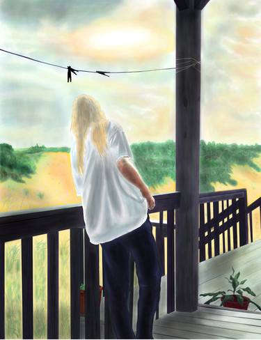 Miss Penny On Porch After Rain, Swan Beach, N.C. - Limited Edition 1 of 10 thumb