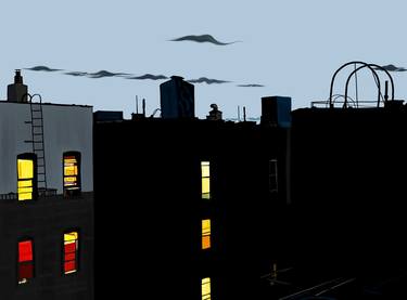 Saatchi Art Artist Evan Sklar; Digital, “Roof Top,Brooklyn, 9:05 P/M.” #art