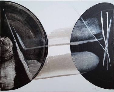 Original Abstract Expressionism Abstract Mixed Media by Nicolas Novac