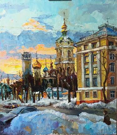 Original Impressionism Cities Painting by Nina Silaeva