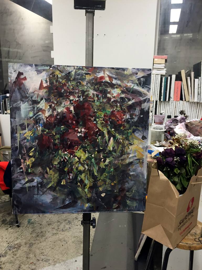 Original Abstract Expressionism Floral Painting by Hyunju Kim