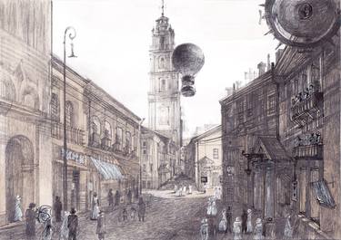 Print of Realism Cities Drawings by Rene Petruliene