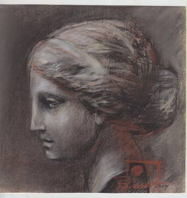 Original Fine Art Women Drawings by Rene Petruliene