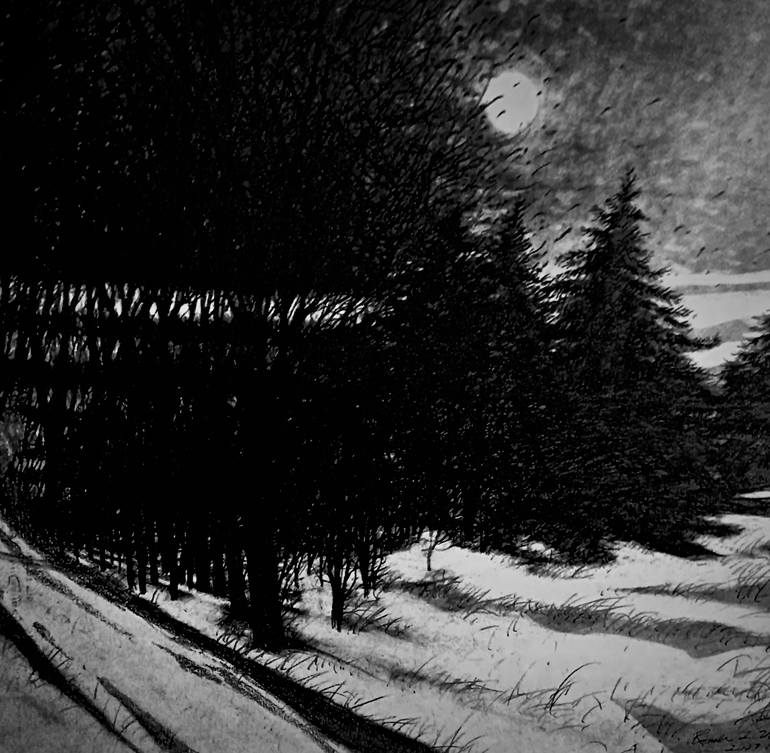 Original Illustration Landscape Drawing by Ronald Vlasic