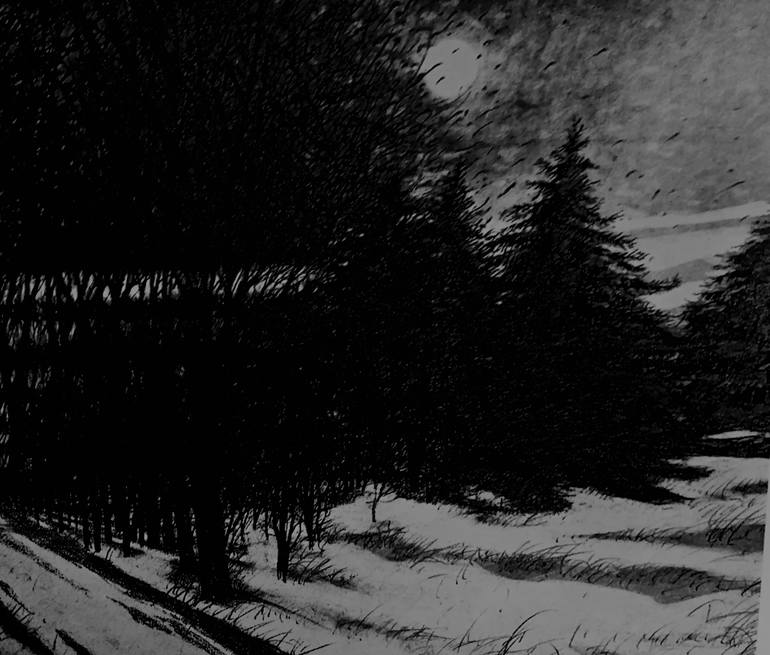 Original Illustration Landscape Drawing by Ronald Vlasic