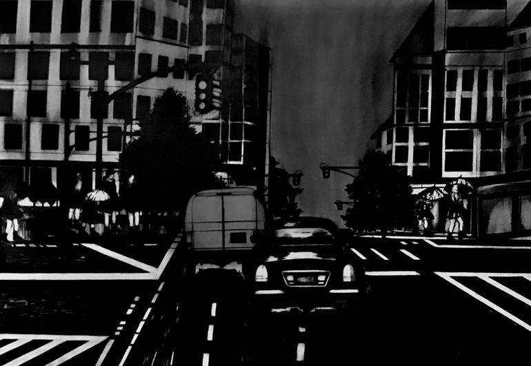 Original Conceptual Cities Drawing by Ronald Vlasic