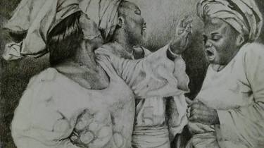 Original Figurative People Drawings by Oluwa Gbenga