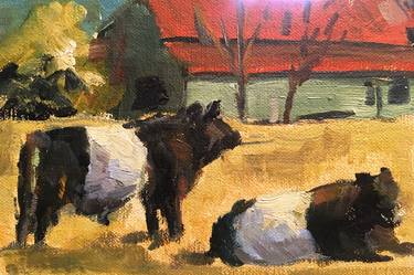 Print of Cows Paintings by Susan Elizabeth Jones