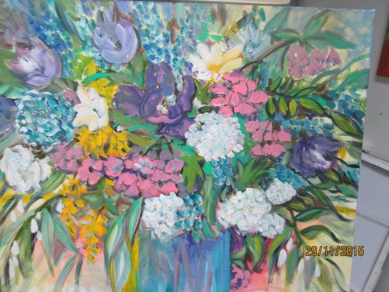 Original Impressionism Garden Painting by Sheila Wells