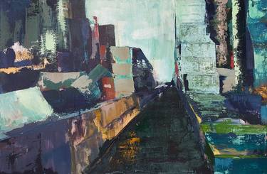 Original Abstract Expressionism Cities Paintings by Sarah Ruh