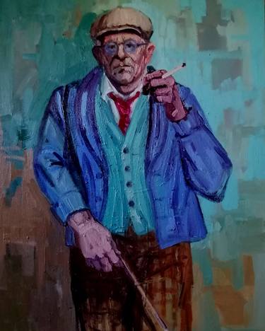 Saatchi Art Artist M Harrison-Priestman; Paintings, “'Yorkshire Lad no:3 - Mr. Hockney'” #art