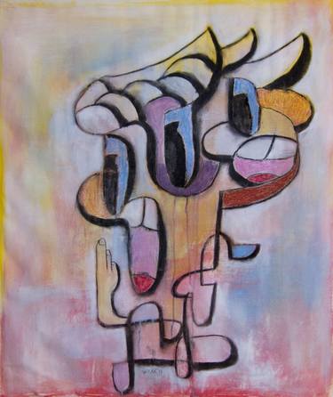 Original Abstract Expressionism Cartoon Paintings by Will A K