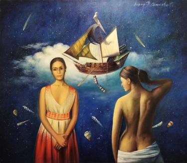 Print of Surrealism Women Paintings by Nenad Stankovic