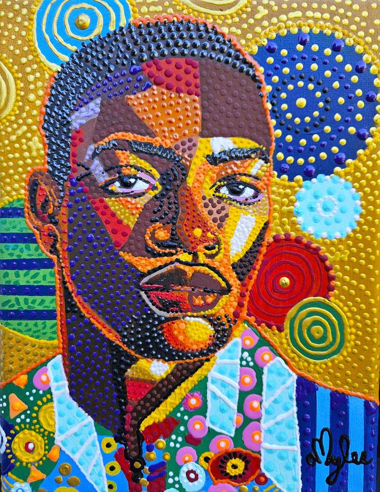Original Men Painting by Amylee Paris  Illustration Art on Canvas  Arthemus