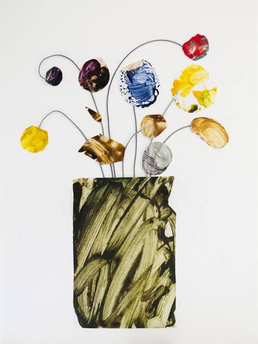 Print of Abstract Floral Collage by andres montoya
