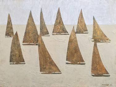 Print of Sailboat Paintings by andres montoya