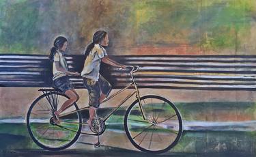 Original Fine Art Bicycle Paintings by Nancy Joyce