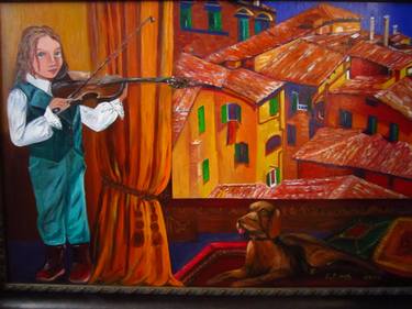 A Little Violinist and Italian Roofs thumb