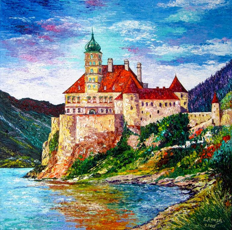 Castle By The Lake ( German Castle). Painting by Elena Roush