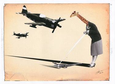 Original Surrealism Animal Collage by Joe Lovett