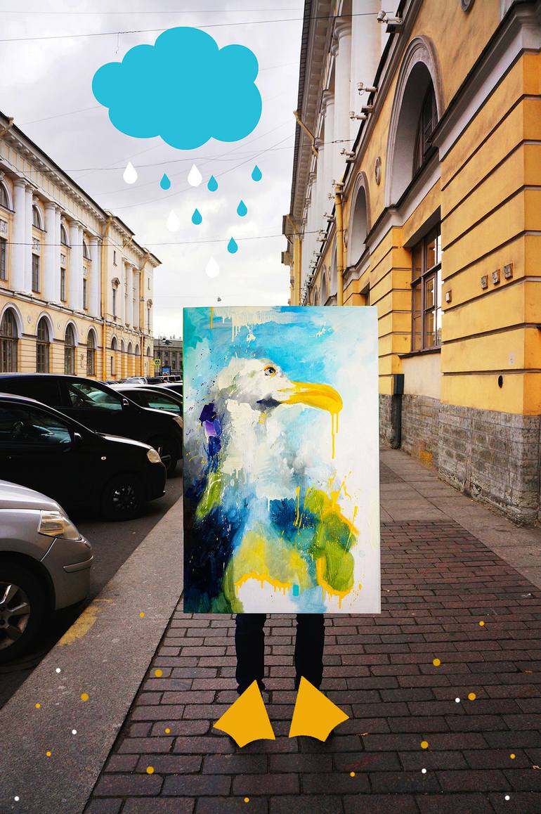 Original Impressionism Animal Painting by Alexandra Melnikova