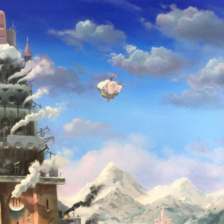 Original Surrealism Architecture Painting by Александр Михальчук