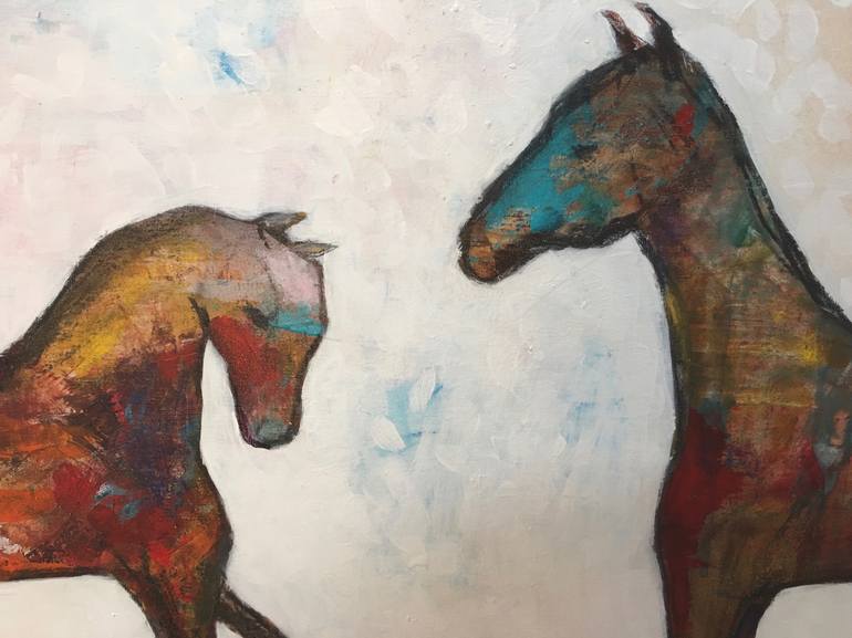 Original Abstract Horse Painting by Ana Marini- Genzon