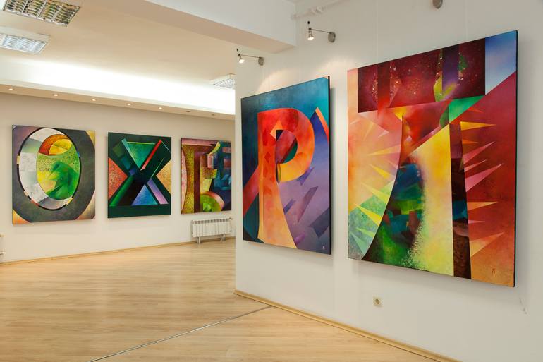 Original Abstract Language Painting by Plamen Makov