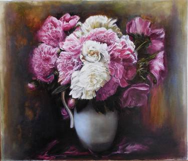 Peonies in a vase thumb