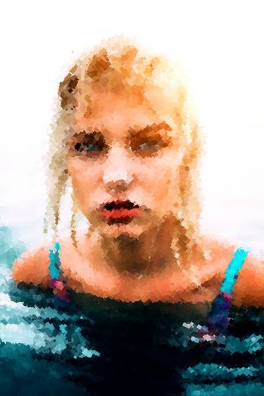 Serious-Faced Blonde Woman in Water, Frame 54 thumb