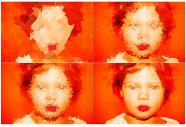 Toddler Portrait in Orange, Frames 8, 49, 148, and 220 thumb