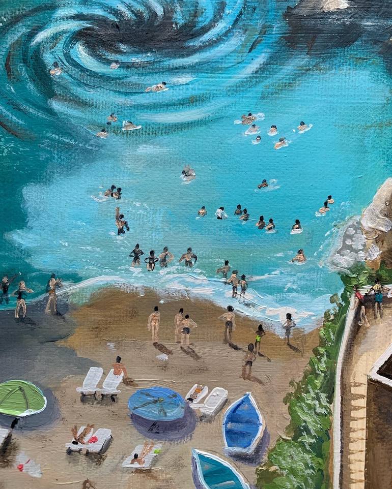 Original Fine Art Beach Painting by Robert Inestroza