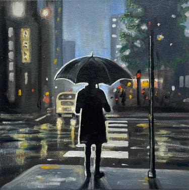 Original Figurative Cities Painting by Robert Inestroza