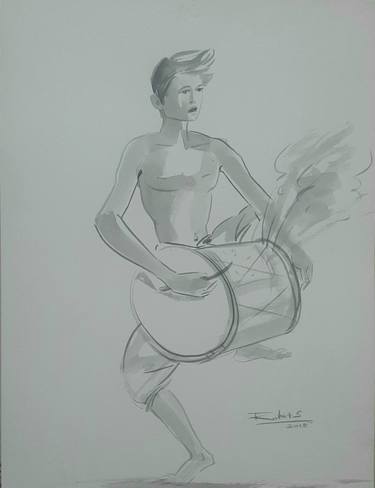 Original Figurative Performing Arts Drawings by rohit supakar