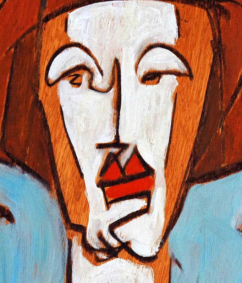 Original Abstract Expressionism Portrait Painting by Eiad Oraby