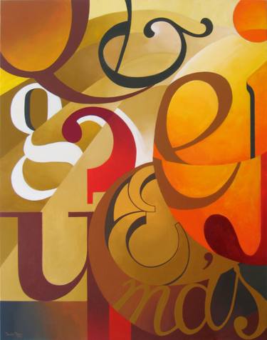 Original Abstract Typography Paintings by Javier Pavón