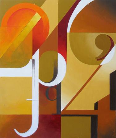 Original Abstract Typography Paintings by Javier Pavón