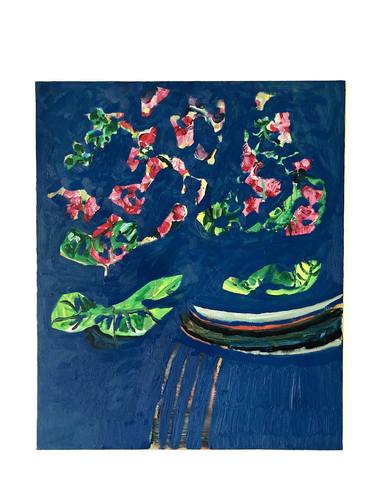 Original Abstract Botanic Painting by Shinichi Imanaka