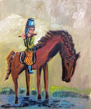 Flautist on the Horse in Tang Dynasty thumb