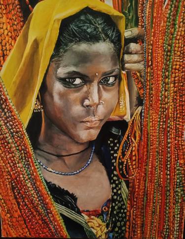 Original Fine Art People Painting by Sriparna Ghose