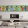 the triptych positioned in a living room
