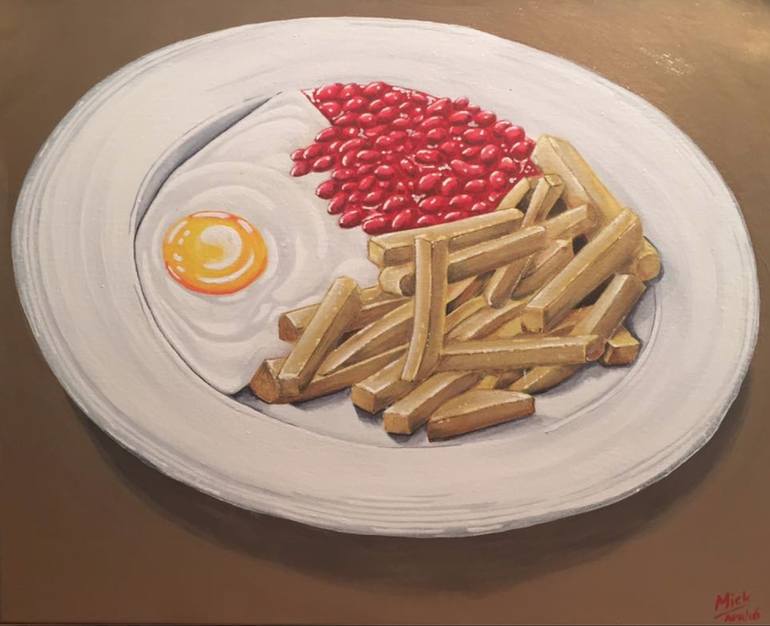 Egg,Chips & Beans Painting by Mick Williams | Saatchi Art