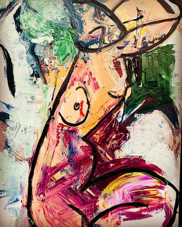 Original Abstract Expressionism Nude Paintings by Emma Watson