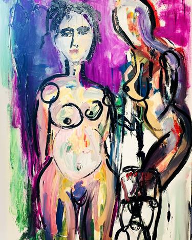 Original Abstract Expressionism Nude Paintings by Emma Watson