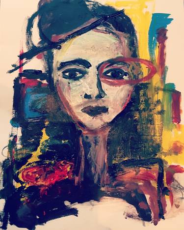 Original Abstract Expressionism People Paintings by Emma Watson