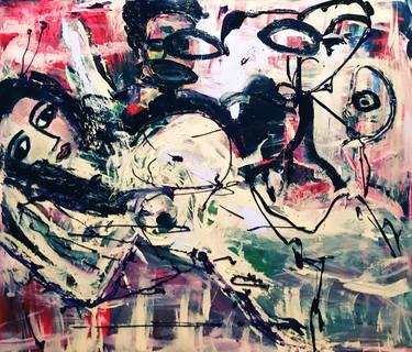 Original Abstract Expressionism People Paintings by Emma Watson